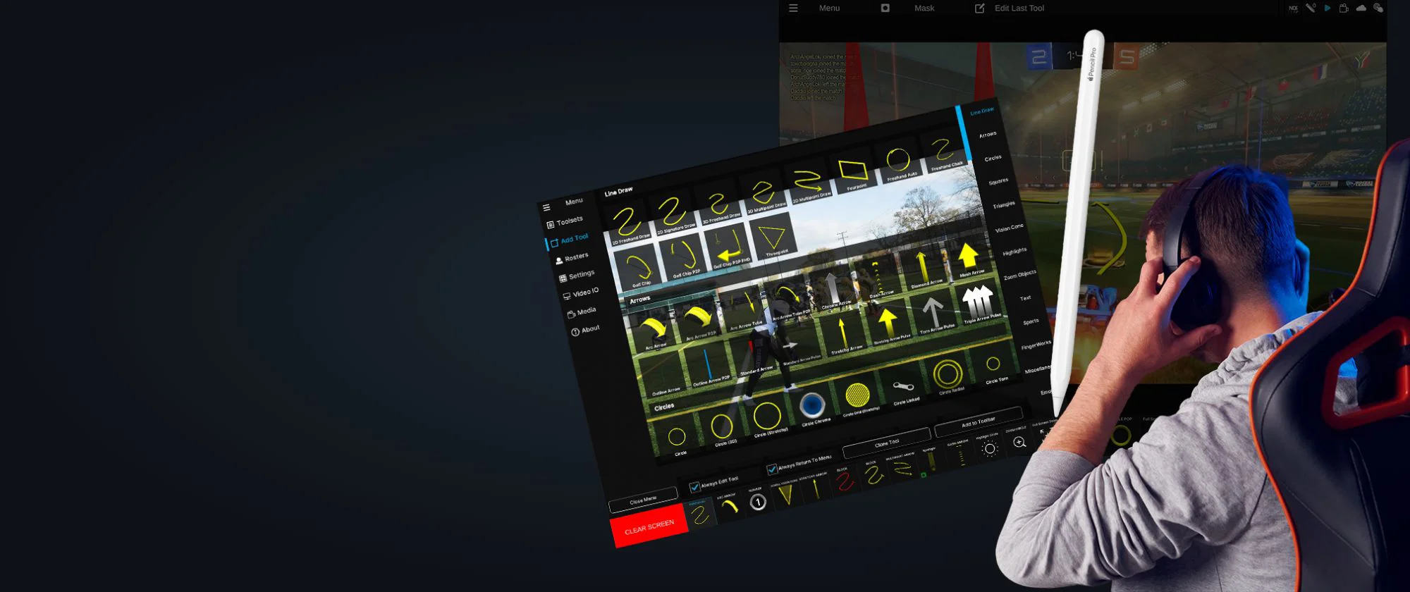 Coach using Telestrator app