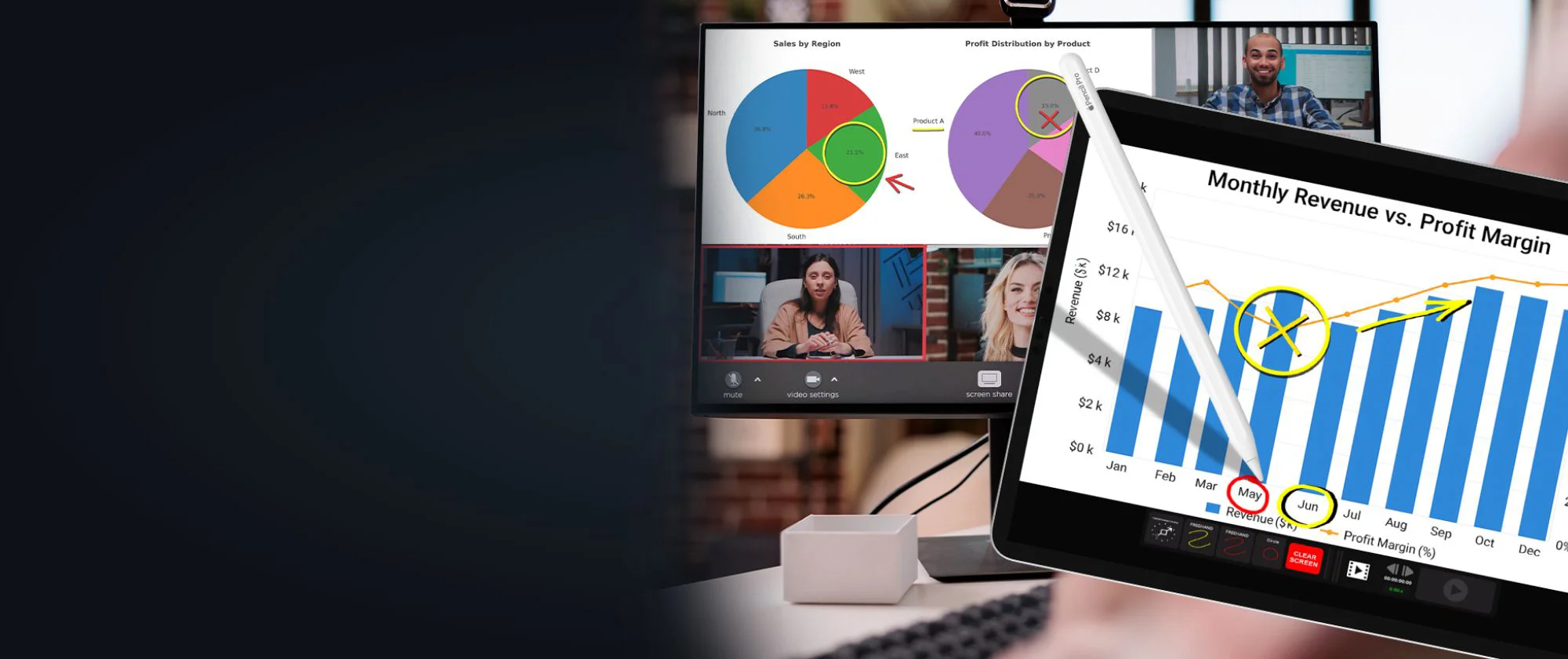 Coach using Telestrator app